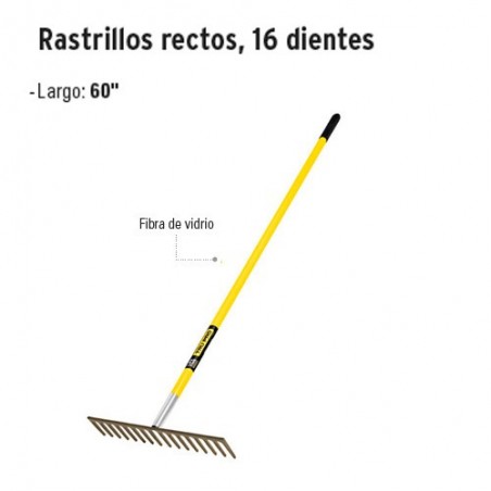 Rastrillo Recto 16 Dientes TRUPER