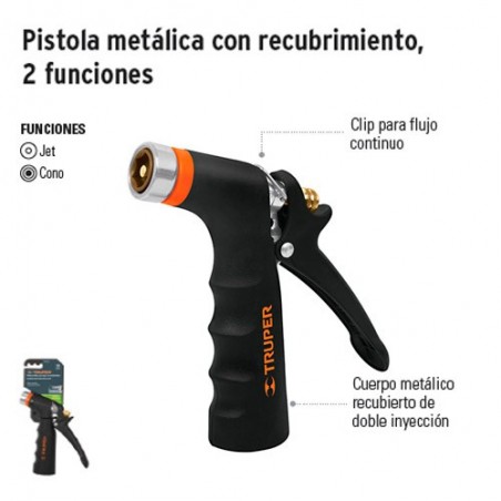 Pistola Metálica con Recubrimiento 2 Funciones TRUPER