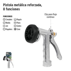 Pistola Metálica Reforzada 8 Funciones TRUPER