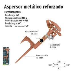 Aspersor Metálico Reforzado TRUPER