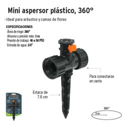 Mini Aspersor Plástico 360° TRUPER