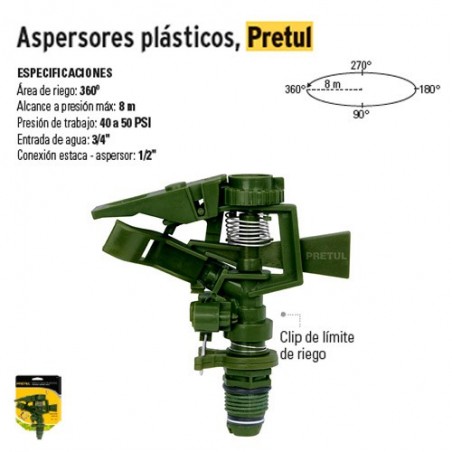 Aspersores Plásticos 20 cm PRETUL