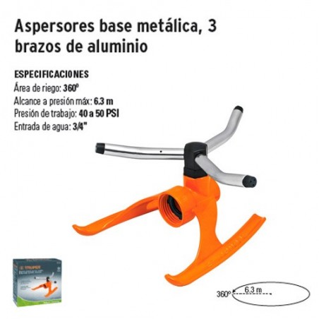 Aspersores Base Metalica 3 Brazos de Aluminio TRUPER