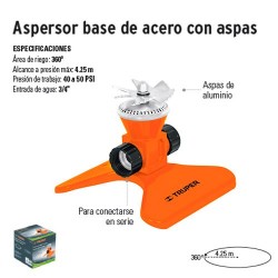 Aspersor Base de Acero con Aspas TRUPER