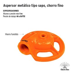 Aspersor Metálico Tipo Sapo Chorro Fino TRUPER