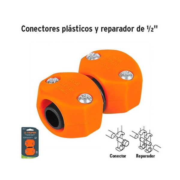 Conectores Plásticos y Reparador de 1/2" TRUPER