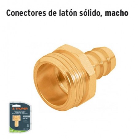 Conector de Latón Sólido Macho TRUPER