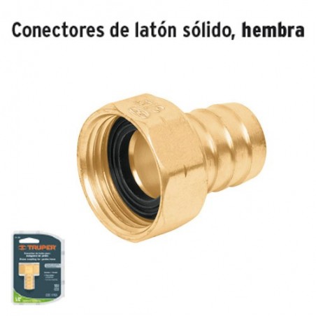 Conector de Latón Sólido Hembra TRUPER