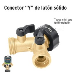 Conector "Y" de Latón Sólido TRUPER