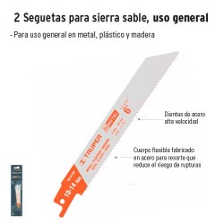 2 Seguetas para Sierra Sable Uso General TRUPER