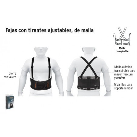 Faja de Malla con Tirantes Ajustables TRUPER