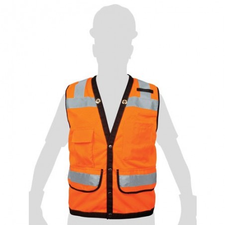Chaleco Reforzado Cinta de 2" Maxima Visibilidad con Broches y 7 Bolsas TRUPER