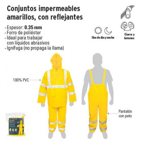 Conjunto Impermeable Amarillo Con Reflejantes TRUPER