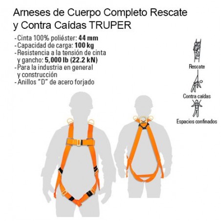 Arneses de Cuerpo Completo Rescate y Contra Caídas TRUPER