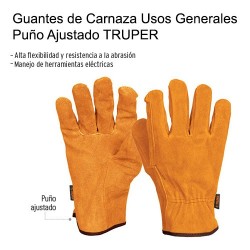 Guantes de Carnaza Usos Generales Puño Ajustado TRUPER