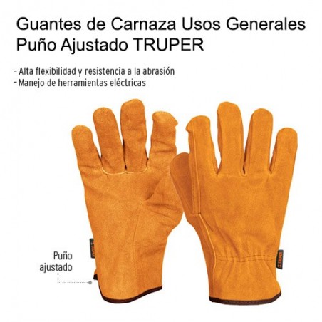 Guantes de Carnaza Usos Generales Puño Ajustado TRUPER