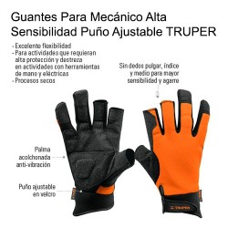 Guantes Para Mecánico Alta Sensibilidad Puño Ajustable TRUPER