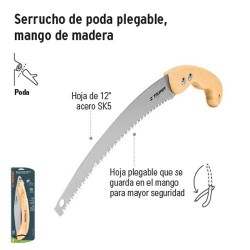 Serrucho de Poda Plegable Mango de Madera TRUPER