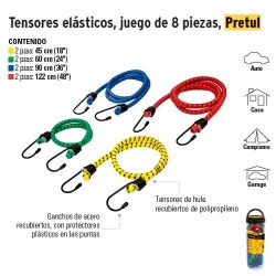 Tensores Elásticos Juego de 8 Piezas PRETUL