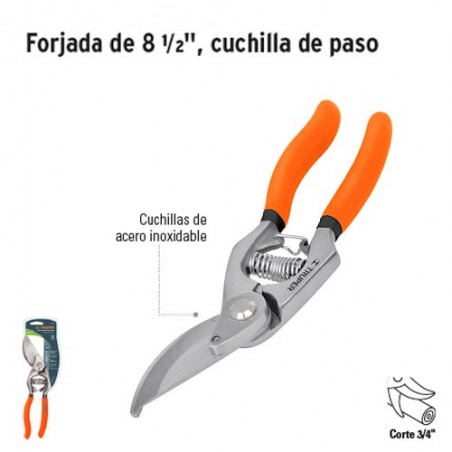 Tijera para Podar Forjada de 8 1/2" Cuchilla de Paso TRUPER