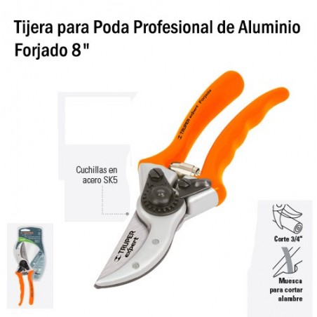 Tijera para Poda Profesional de Aluminio Forjado 8" TRUPER