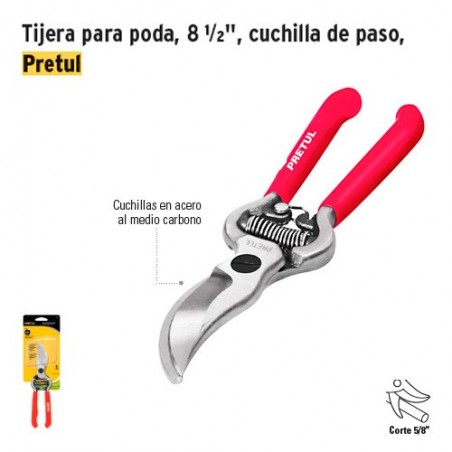 Tijeras para Poda Forjada 8" Cuchilla de Paso PRETUL