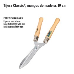 Tijera para Poda Classic Mangos de Madera 19 cm TRUPER