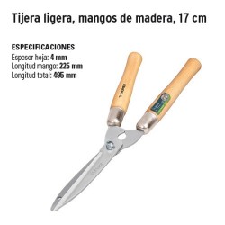 Tijera Ligera para Poda Mangos de Madera 17 cm TRUPER