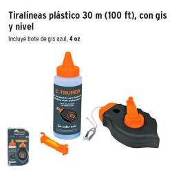 Tiralíneas Plástico 30 m con Gis y Nivel TRUPER