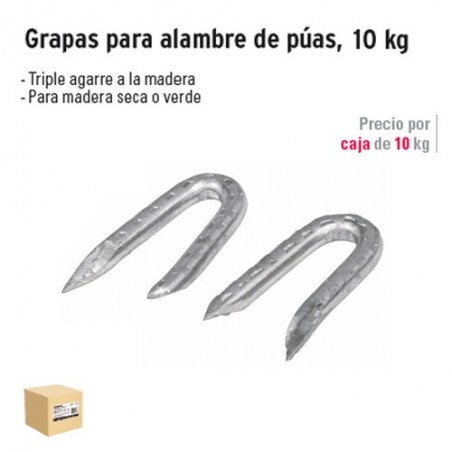 Grapas para Alambre de Púas Galvanizadas 10 kg FIERO