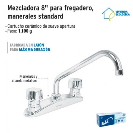 Mezcladora 8" Para Fregadero Manerales Standard FOSET