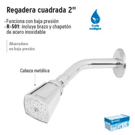 Regadera Cuadrada 2" FOSET