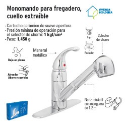 Monomando Para Fregadero Cuello Extraible FOSET