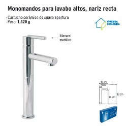 Monomandos Para Lavabo Altos Nariz Recta FOSET