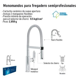 Monomando Para Fregadero Semiprofesional FOSET