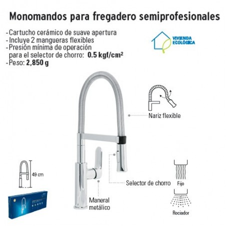 Monomando Para Fregadero Semiprofesional FOSET